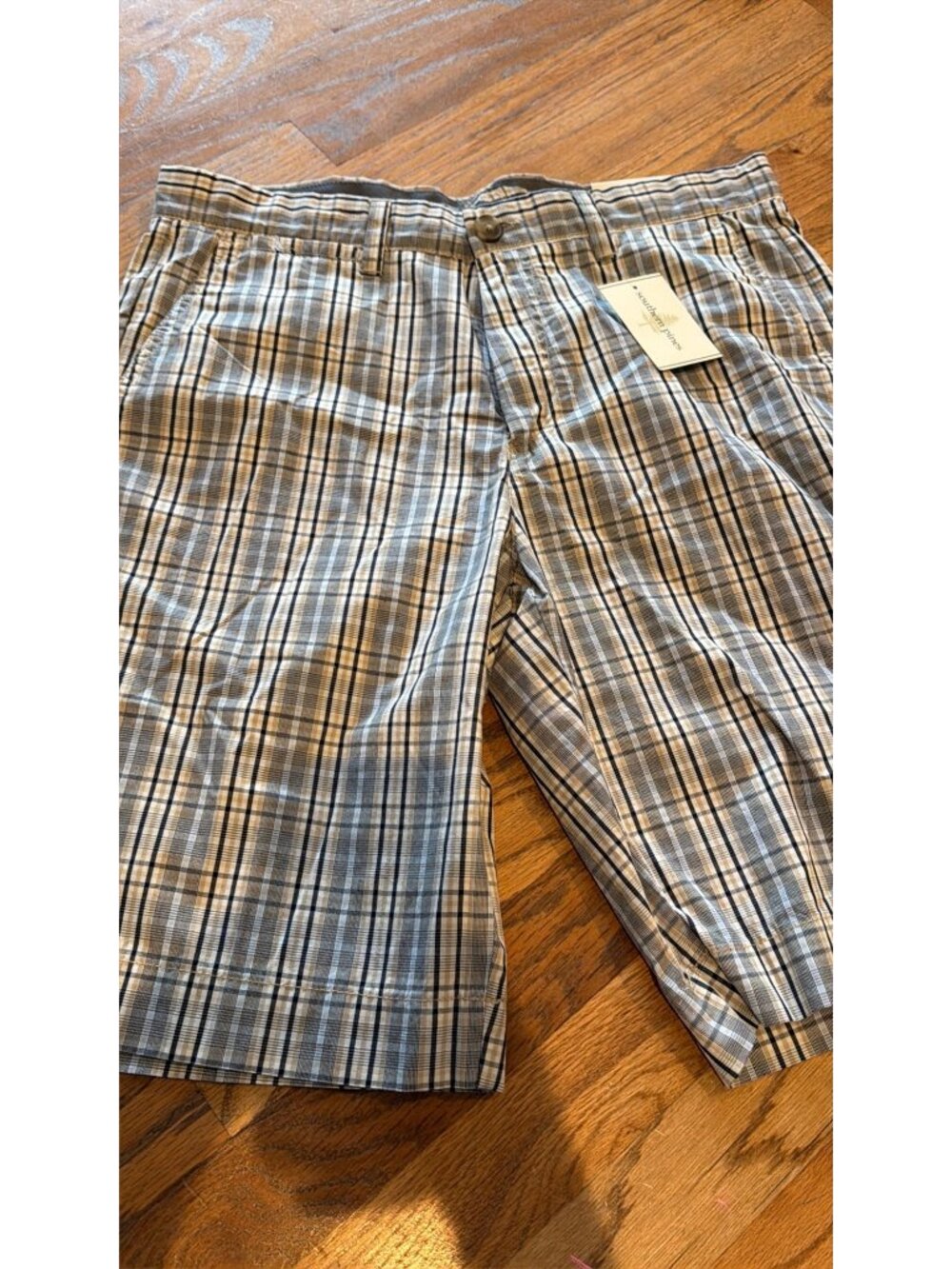 SOUTHERN PINES MENS GREEN PLAID SHORTS NEW 32W